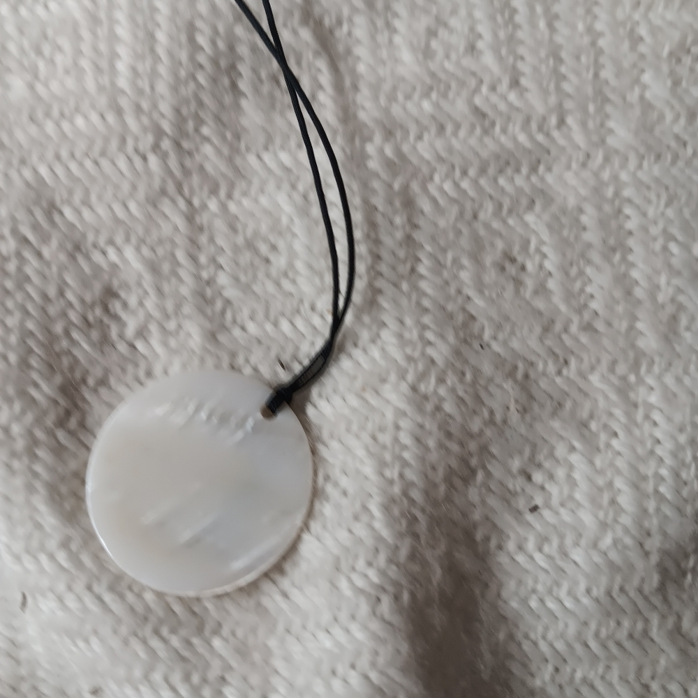 Elegant Black and White C Pendant Necklace - Picture 4 of 5